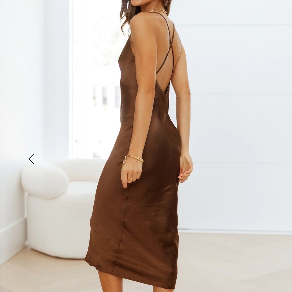 Elegant Brown Slip Dress